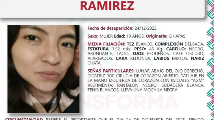 Yazmin Guadalupe desaparecida San Cristóbal de las Casas