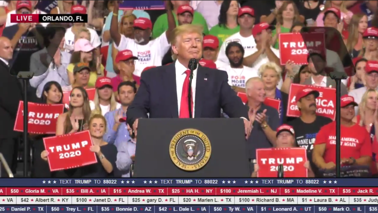 Donald Trump inicia campaña de reelección en Orlando, Florida