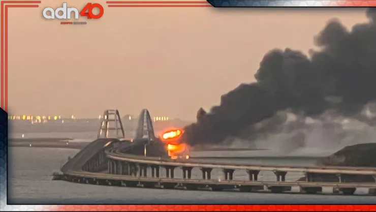 Incendio en el puente que une Crimea con Rusia