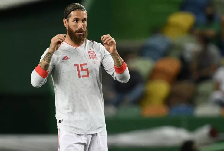 Sergio Ramos con la camiseta de la selección española