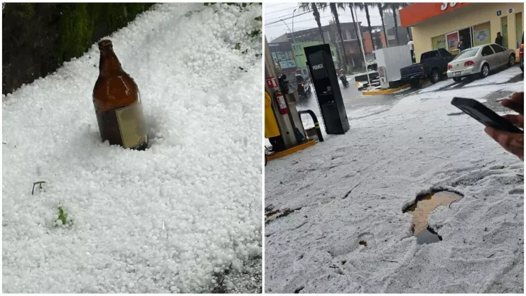 Lluvia ocasionó una fuerte granizada en Michoacán.