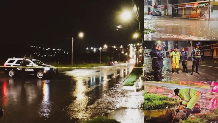 Colonia Villas de Santiago inundada por la lluvia