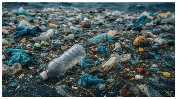 El séptimo continente: una isla de basura tres veces más grande que Francia: Foto generada por IA