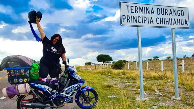 Luna Viajera llegando a Chihuahua, el estado número 32 de su viaje por todo México