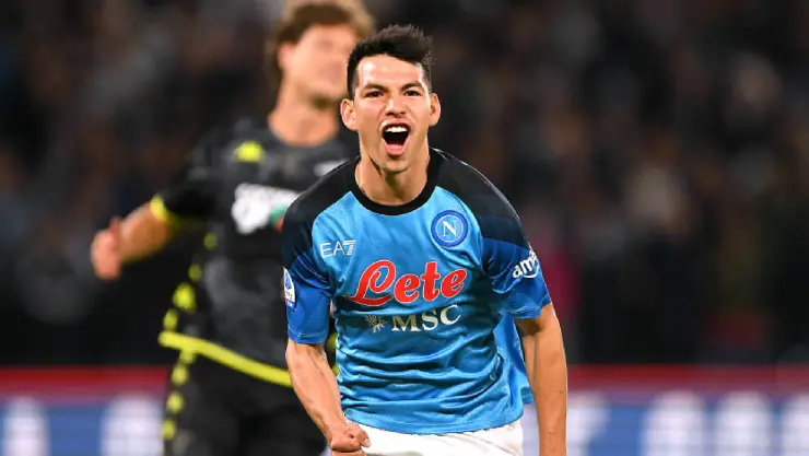 Hirving Chucky Lozano con el Napoli