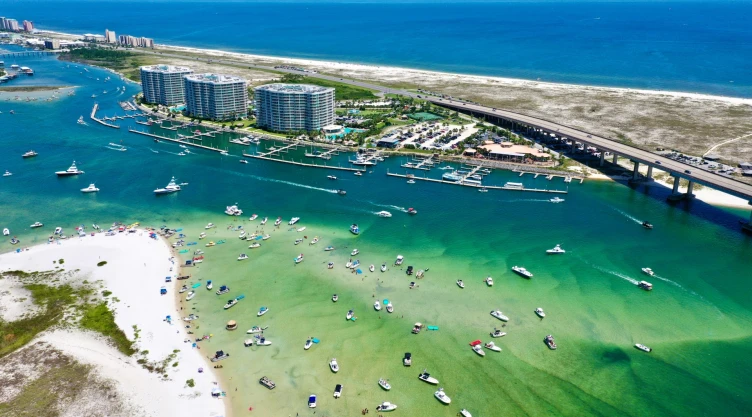 Postal de Orange Beach, en Alabama.