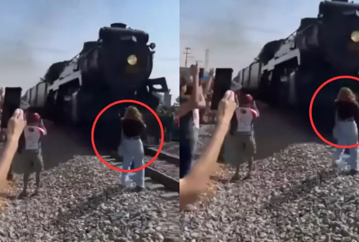VIDEO: ¡Por poco! Otra mujer estuvo a punto de ser arrollada por el tren La Emperatriz