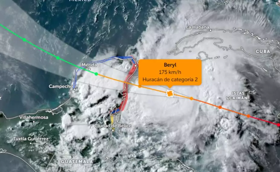 EN VIVO_ Trayectoria del Huracán Beryl rumbo a Yucatán HOY 4 de julio de 2024