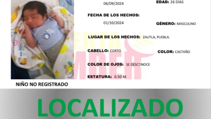 localizan a bebé secuestrado en zautla, puebla