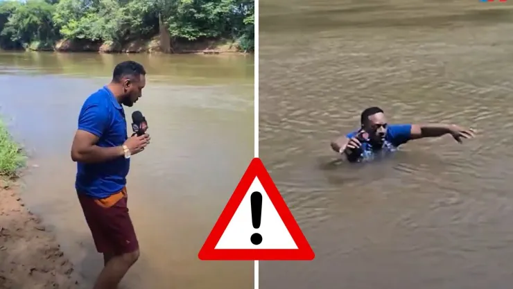 Reportero vivió un momento inesperado durante transmisión en vivo