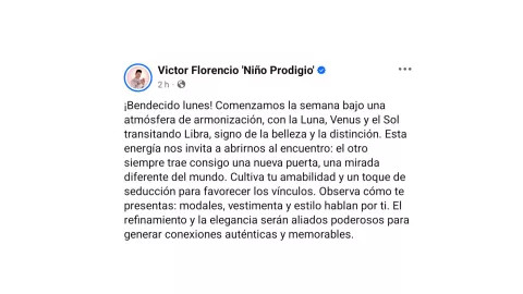 El Niño Prodigio, sus horóscopos y el mensaje para iniciar la semana.