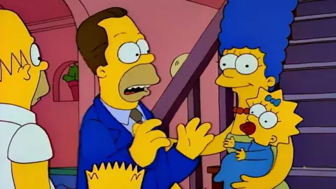 Herb Powell hermano de Homero Simpson llega a la casa de su medio hermano por ayuda