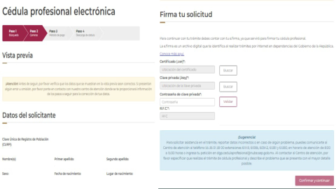 Ingresa tus datos y e.firma