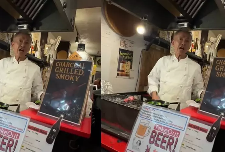 Cocinero en Japón con cumbias