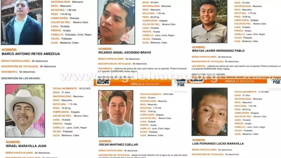 Policías desaparecidos en Tangamandapio
