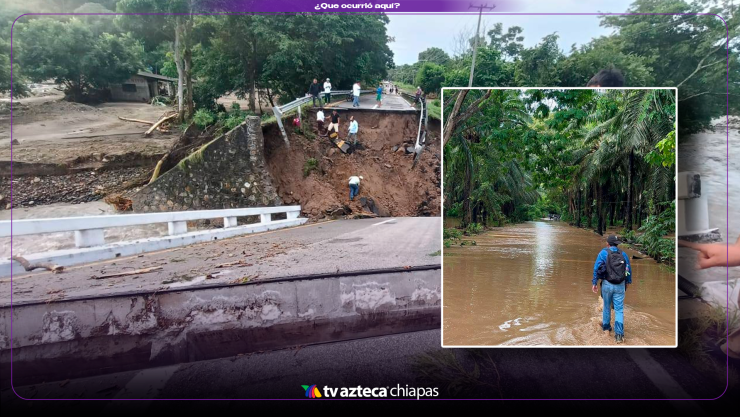 IMÁGENES: ¡Emergencia en las costa de Chiapas! Puente colapsado en Mapastepec e inundaciones en Escuintla 