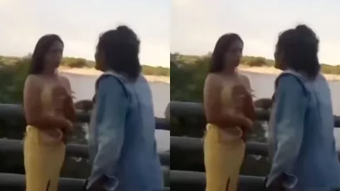 Mujer descubre infidelidad de su novio con su amiga, le rompe el vestido y se hace viral