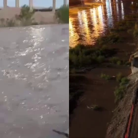 Fotos del río Bravo desbordado.