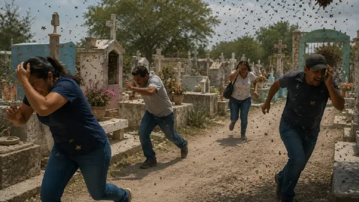 Ataque de ABEJAS en panteón durante el Día del Padre deja al menos 10 LESIONADOS