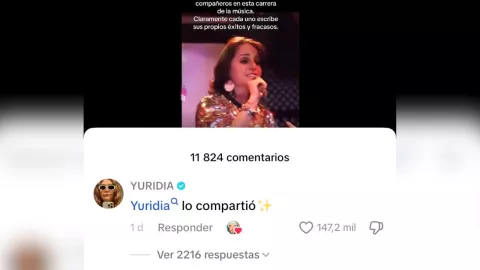 Yuridia reacciona a video de Lola Cortés.