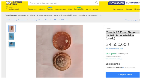 moneda de 20 pesos
