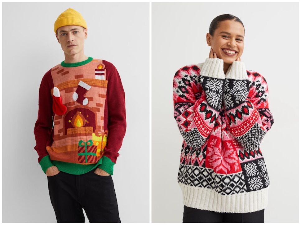 ugly sweater navideño h&m mujero y hombre