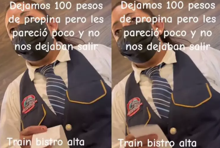 Mesera no deja salir a clientes por baja propina