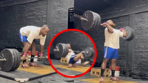 Fuerte VIDEO: Hombre intenta cargar 227 kg de peso en el gimnasio y se DOBLA en dos; ¿qué le pasó?