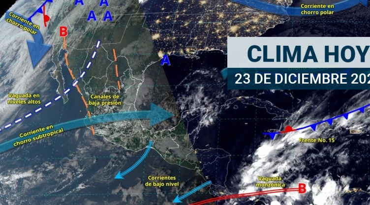 Mal tiempo predominará hoy 24 de diciembre; conoce el clima en México