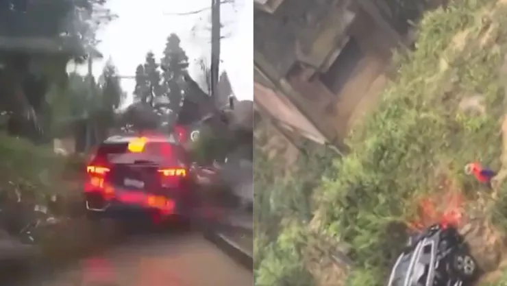 VIDEO Hombres se salvan de quedar atrapados durante un derrumbe en Vietnam