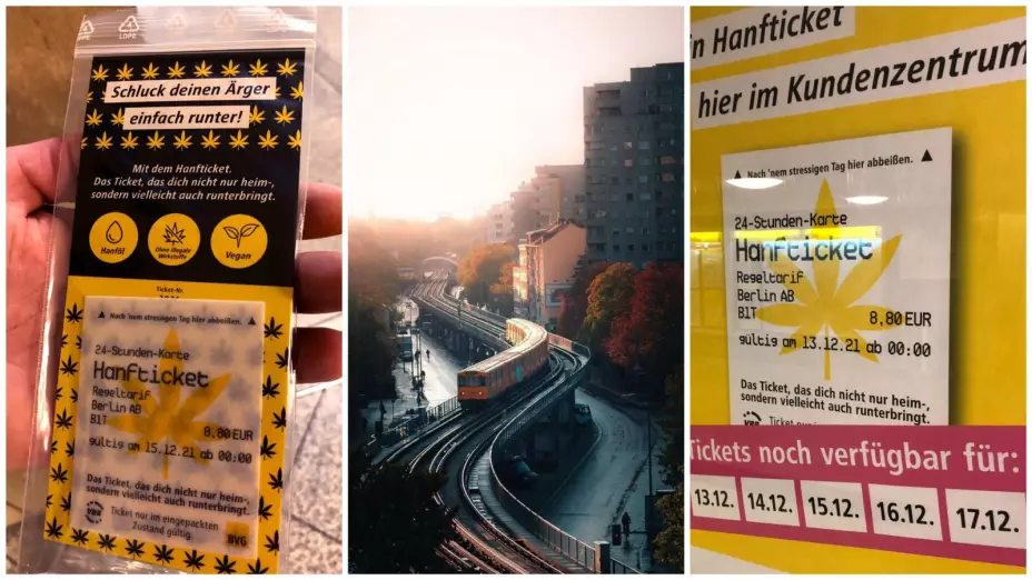 Transporte público Berlín boletos con cannabis