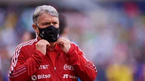 Gerardo ‘Tata’ Martino en el partido ante Ecuador