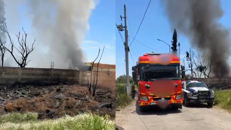 FOTOS: Fuerte incendio sorprende a conductores en el Periférico Ecológico de Puebla hoy; reportan intensa columna de humo