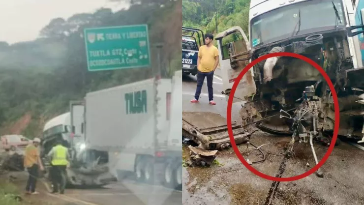 Accidente tráiler en carretera Ocozocoautla - Arriaga ocasiona tráfico durante varias horas en Chiapas.