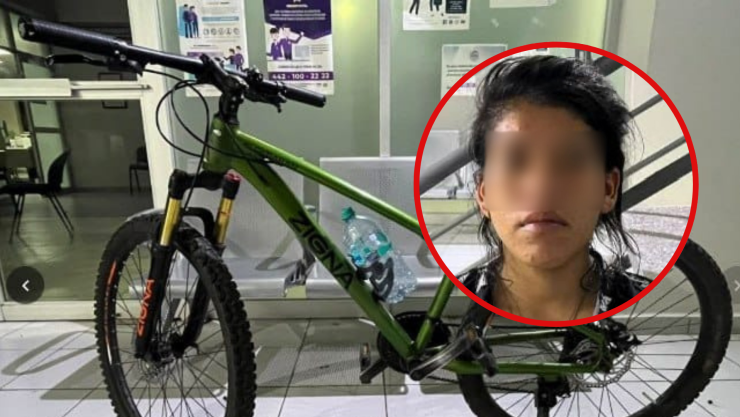 Detienen a mujer por robo de bicicleta en Querétaro