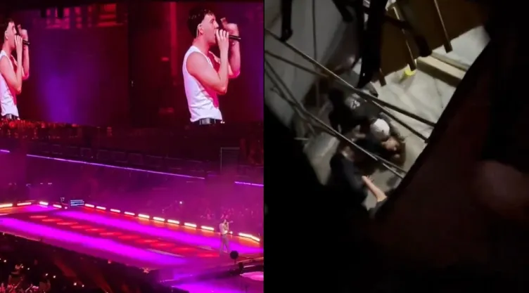 VIDEO: Grada del Palacio de los Deportes se desploma durante concierto de Quevedo