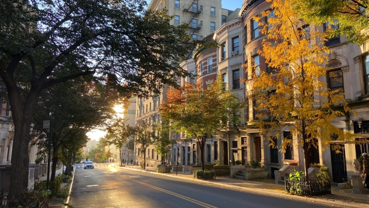 Fachadas de casas en Nueva York