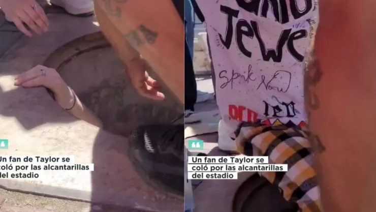 VIDEO: ¿Así nacen? Captan a fan de Taylor Swift saliendo de una alcantarilla