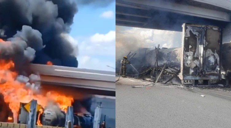 Se-incendia-pipa-de-gas-en-Apodaca-Nuevo-León-tras-chocar-contra-un-tráiler