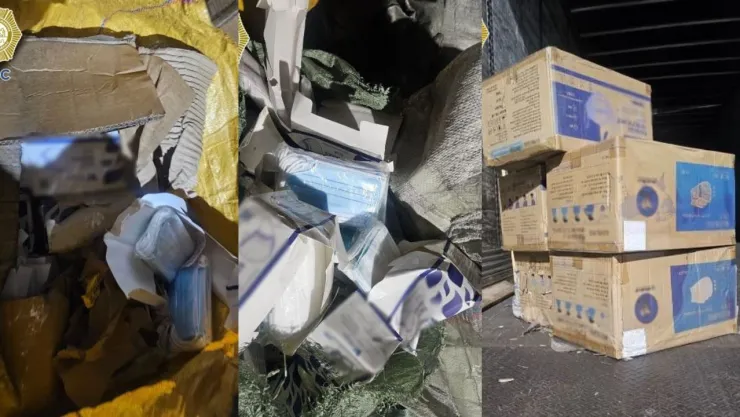 Decomisan miles de cubrebocas vencidos en CDMX; cargamento fue asegurado en Iztacalco