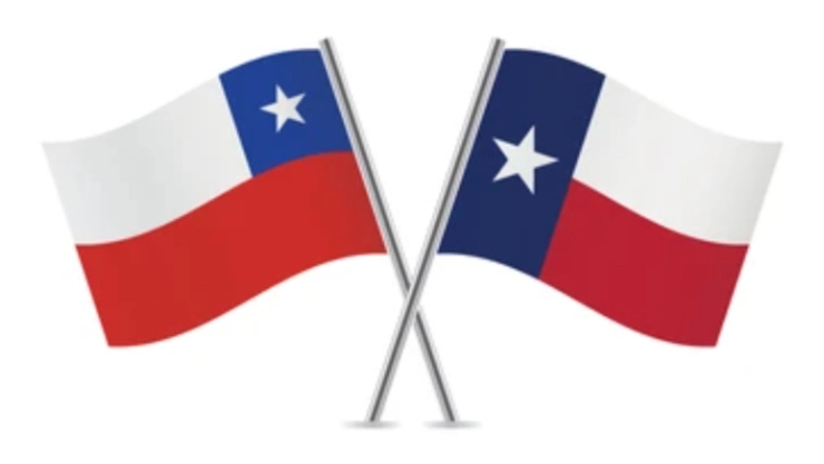 Banderas Texas y Chile
