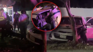 Conductor de taxi presuntamente alcoholizado causa accidente en Av. Nichupté en Cancún: Traía como pasajero a un menor de edad