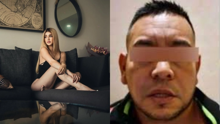 Valeria Márquez días antes de morir y a lado una imagen del Doble R señalado como principal sospechoso