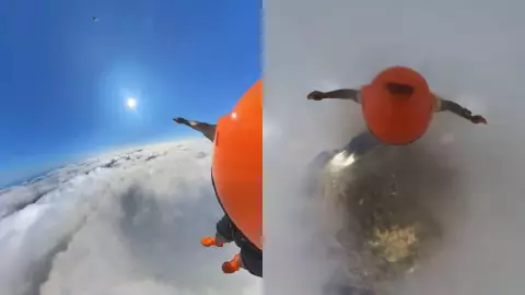 Paracaidista graba el interior de las nubes, VIDEO viraliza por lo sorprendente que es
