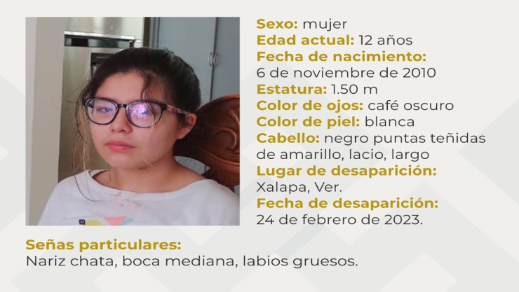 niña desaparecida en Xalapa