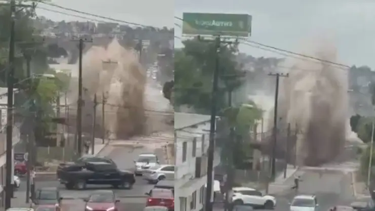 VIDEO: ¡Impresionante! Así reventó una tubería de agua en Tijuana que dejó a más de 600 colonias sin el suministro
