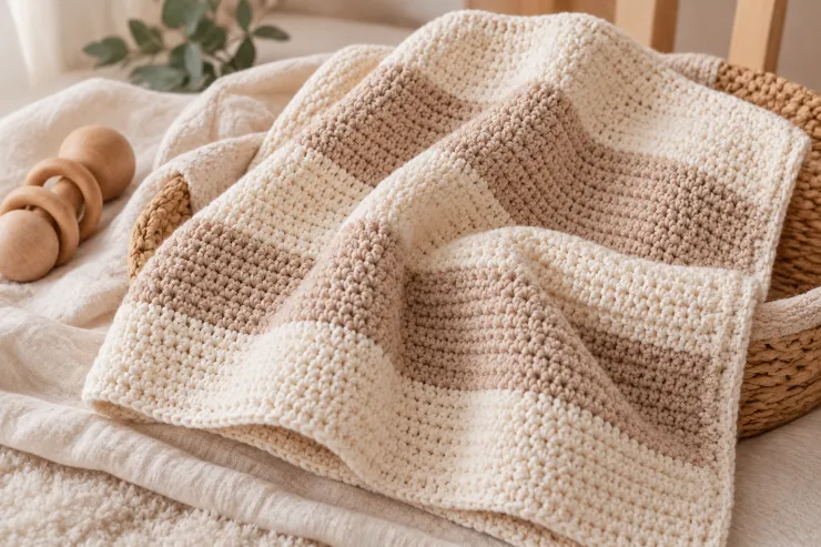 Manta de apego de crochet con puntos básicos