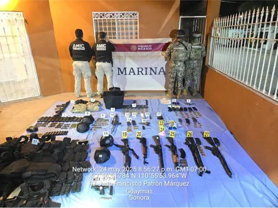 Violencia en México: DETIENEN A NUEVE Y ASEGURAN ARMAS Guaymas, Sonora
