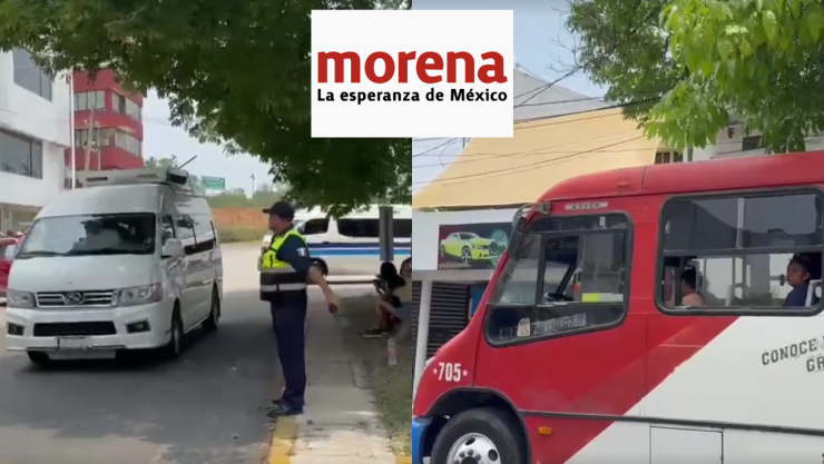 Rentan vans y autobuses para acarrear gente a mitin de Morena en Villahermosa, Tabasco
