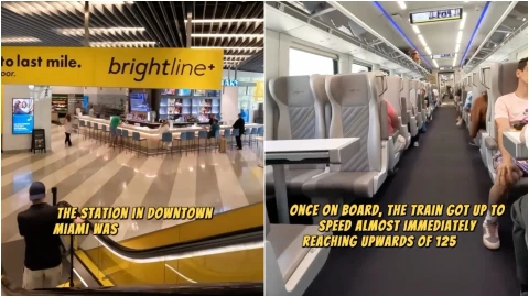 El tren bala Brightline por dentro